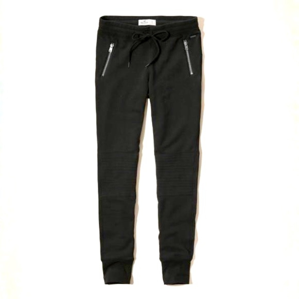 Hollister black sweatpants with zipper pocket